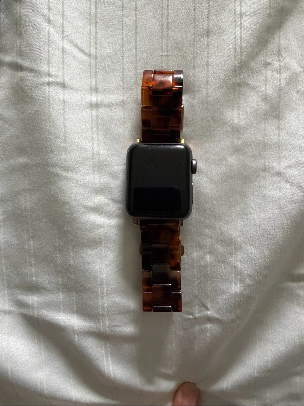 Apple Watch Series 3 with Tortoiseshell Link Watch Band for Smartwatch - Brown